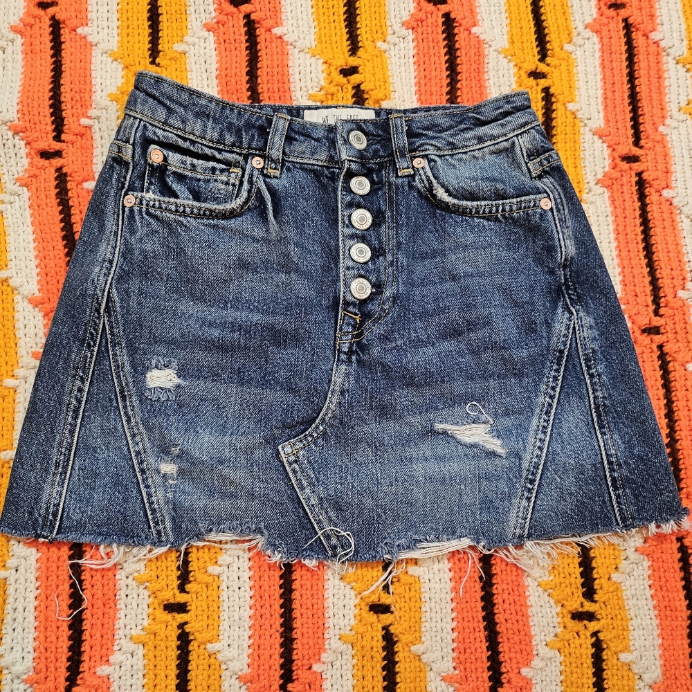We The Free Mini Denim Skirt Size 24
